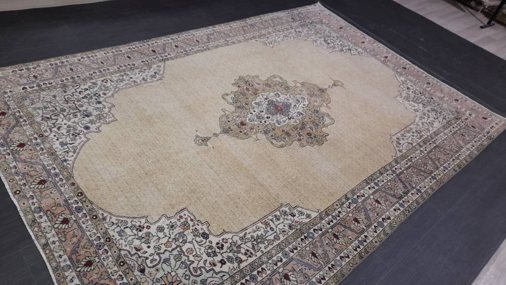 Persian RUG 6.4 x 9.2 Handmade Rug Vintage Oriental Rug Antique Persian Hand Made Rug Fine Knotted Turkish Rug Quality Rug