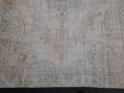 DISTRESSED Hand Made Rug 7X10 Vintage Turkish  Rug Natural wool Rug ORIENTAL Rug, Living Room Rug, Oushak Rug, Hand Knotted Rug Antique Rug