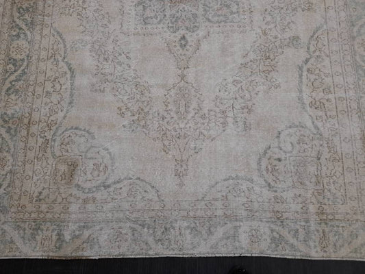 DISTRESSED Hand Made Rug 7X10 Vintage Turkish  Rug Natural wool Rug ORIENTAL Rug, Living Room Rug, Oushak Rug, Hand Knotted Rug Antique Rug