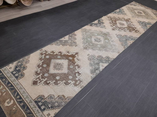 Distressed Runner Rug 2.8 x 12.3  Vintage Turkish Runner Rug Vintage Runner Rug Hallway Runner Rug Kitchen Runner Rug Wool Runner Rug