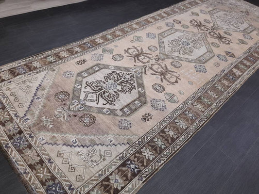 Vintage Persian Rug Unique Motif Rug 5 x 13.3 Persian Rug Vintage Hand Knotted Rug Eclectic Rug Hand Made Rug  Living room Rug Turkish rug