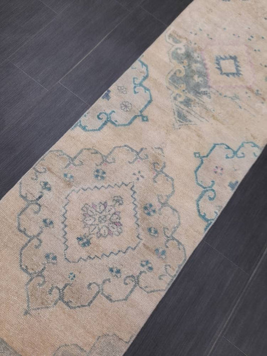 Short Oriental Runner 2 x 6.4 Runner Hand Made TURKISH Runner Vintage Runner Muted Vintage Persian Muted Runner Rug Wool ON Wool Foundation