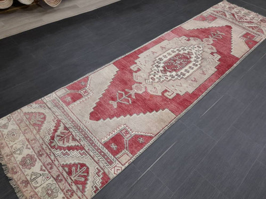 Vintage Oushak Runner Rug Turkish Runner Rug 2.8 x 11 Vintage Runner Rug Hallway Runner Rug Kitchen Runner Wool Runner Rug Wool Oriental Rug