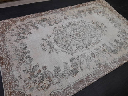 MUTED TURKISH RUG 6.4 x 10.3 Oushak Rug Vintage Oushak Rug Vintage  Rug Wool Rug Hand Made Rug Vintage Persian Rug Vintage Oriental Rug