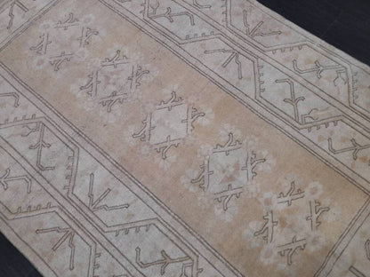 Muted Vintage RUG 5 x 8.6 muted Turkish Oushak Rug Antique Rug Vintage Blue Wool Muted Oriental Rug Hand Made Rug Hand Knotted Turkish Rug