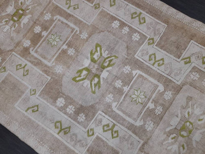 NEUTRAL Medium Pile Wool Turkish Rug 4.5 x 9 Rug, Muted Rug Muted Wool Oushak Rug Neutral Oriental Rug, Vintage Rug Muted Hand Made Rug