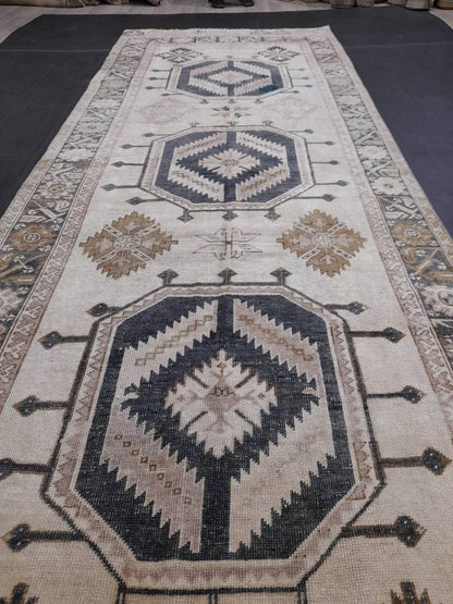Muted Runner Rug Muted Turkish Runner Rug Vintage 4.5 x 13 Runner Rug Hallway Runner Rug Kitchen Runner Rug Oriental Runner Rug Wool Runner