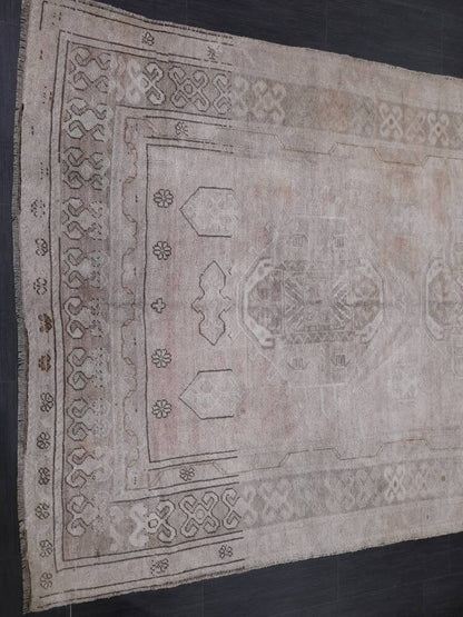 Muted Vintage Oriental RUG Persian Rug Muted Vintage Rug Vintage 5.8 x 10.5 Rug Neutral Oushak Rug Hand Made Rugs Vintage 6x10 Turkish Rug