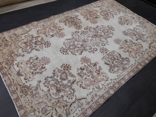 6.2 x 9.8 Oushak Runner Rug Turkish Runner Rug Vintage Runner Rug Hallway Runner Rug Kitchen Runner Rug Wool Runner Rug Wool 6x10 Rug