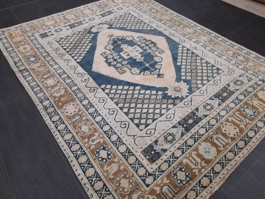 Wool Oushak Rug Vintage Rug Muted Vintage 5 x 6.8 Rug Wool Oriental Rug Hand Made Rug Vintage Turkish Rug 5x7 Muted Persian Wool Rug