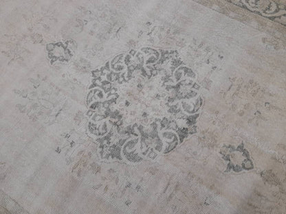 Muted Turkish Muted 6.8 x 10 Oushak Rug Large Area Rug Distressed Vintage Rug Oushak Rug 7 by 10 Muted Rug Hand Knotted Rug