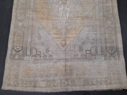 Vintage Rug Muted OUSHAK RUG 5.3 x 10.4 TURKISH Rug Modern Oushak Rug Vintage Rug Wool Rug Hand Made Rugs Vintage Turkish Rug