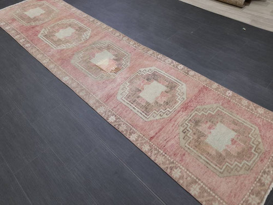Muted Vintage Runner Rug 2.7 x 10.8 Muted Turkish Runner Rug Vintage Runner Rug Hallway Runner Rug Kitchen Runner Rug Hallway Runner Rug