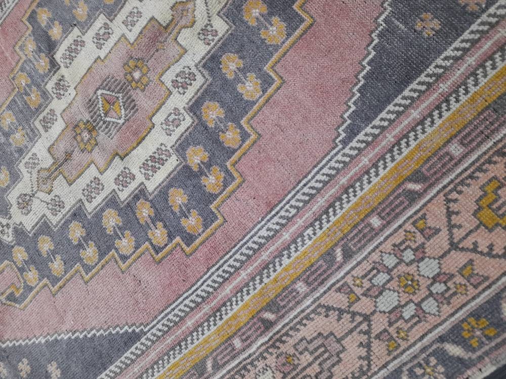 Muted Vintage RUG 4.7 x 9 TURKISH Rug Distressed Vintage  Rug Wool Oushak Rug Large Hand Made Rugs Vintage Turkish Rug Hand Knotted 5x9 Rug