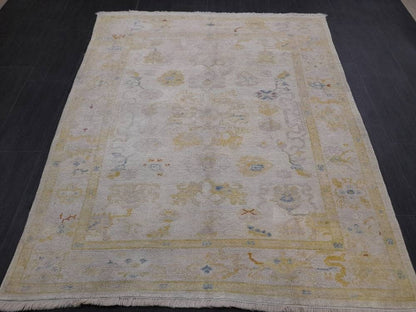 Vintage Oriental RUG Persian Rug Muted Vintage 5 x 6 Rug Vintage Fine Rug Neutral Oushak Rug Hand Made Rugs Vintage Turkish Rug 5x6.2