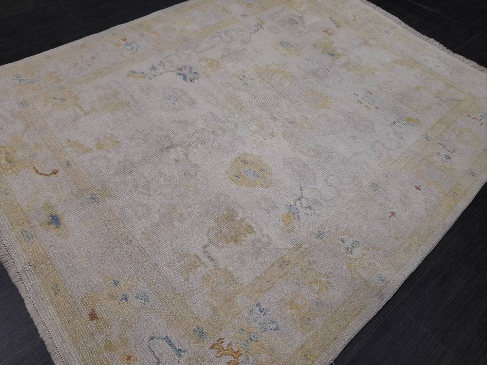 Vintage Oriental RUG Persian Rug Muted Vintage 5 x 6 Rug Vintage Fine Rug Neutral Oushak Rug Hand Made Rugs Vintage Turkish Rug 5x6.2