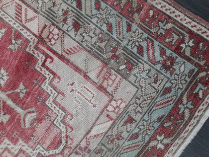 Antique Rug, Hand Made Rug, 3.4 x 6.7 Oushak Rug, Hand Knotted Rug, Bohemian Rug, Turkish Rug, Farmhouse Rug, Vintage Rug, Wool rug