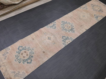 Muted Vintage Runner Rug 2.8 x 13 Muted Hallway Runner Kitchen Runner Rug Muted Staircase Runner Rug Muted Oushak Rug XÄ¹ Turkish Runner Rug