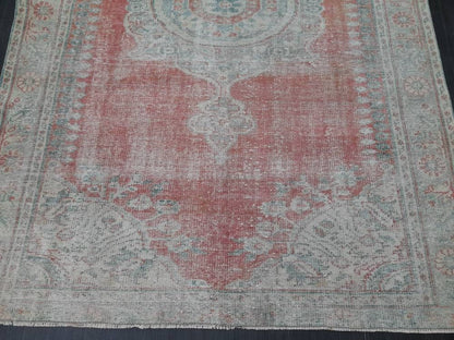 OUSHAK RUG TURKISH 6x9 Rug Vintage Rug Vintage Oriental Rug Wool Hand Knotted Rug Hand Made Rugs Antique Turkish Rug 6.2 x 9.1 Rug