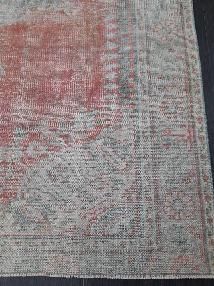 OUSHAK RUG TURKISH 6x9 Rug Vintage Rug Vintage Oriental Rug Wool Hand Knotted Rug Hand Made Rugs Antique Turkish Rug 6.2 x 9.1 Rug