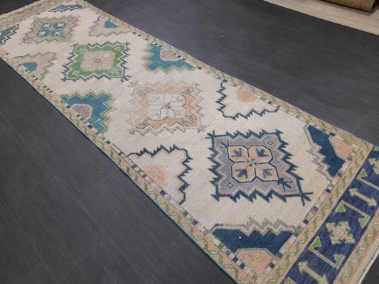 Muted Vintage Runner Rug 3 x 10.7 Muted Hallway Runner Kitchen Runner Rug Muted Staircase Runner Rug Muted Oushak Rug XĹ Turkish Runner