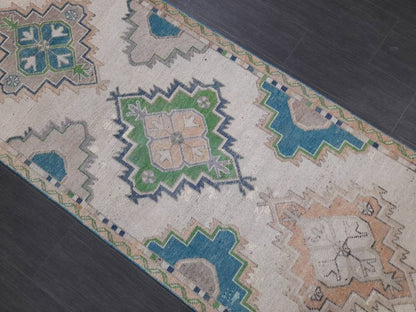 Muted Vintage Runner Rug 3 x 10.7 Muted Hallway Runner Kitchen Runner Rug Muted Staircase Runner Rug Muted Oushak Rug XÄ¹ Turkish Runner
