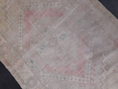 Muted Turkish Muted 3.5 x 6.4 Oriental Rug Large Area Rug Distressed Vintage Rug store Oushak Rug  Muted Rug Hand Knotted Rug