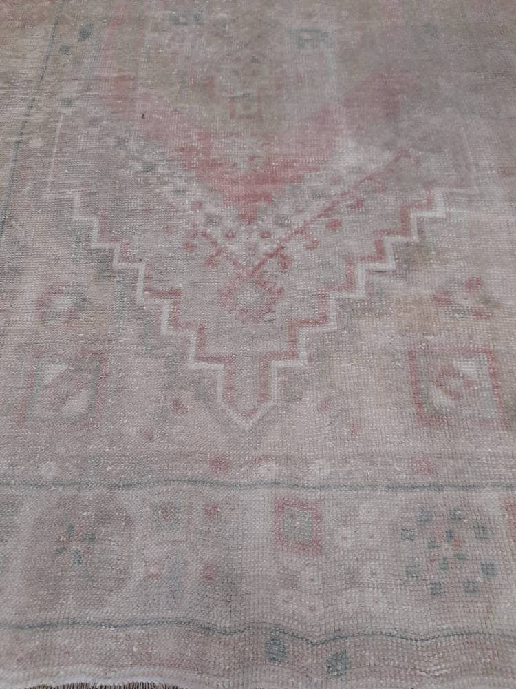 Muted Turkish Muted 3.5 x 6.4 Oriental Rug Large Area Rug Distressed Vintage Rug store Oushak Rug  Muted Rug Hand Knotted Rug