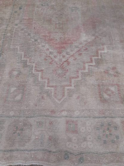 Muted Turkish Muted 3.5 x 6.4 Oriental Rug Large Area Rug Distressed Vintage Rug store Oushak Rug  Muted Rug Hand Knotted Rug