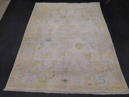 Vintage Oriental RUG Persian Rug Muted Vintage 5 x 6 Rug Vintage Fine Rug Neutral Oushak Rug Hand Made Rugs Vintage Turkish Rug 5x6.2
