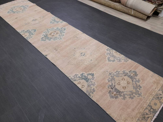 Muted Vintage Runner Rug 2.8 x 13 Muted Hallway Runner Kitchen Runner Rug Muted Staircase Runner Rug Muted Oushak Rug XĹ Turkish Runner Rug