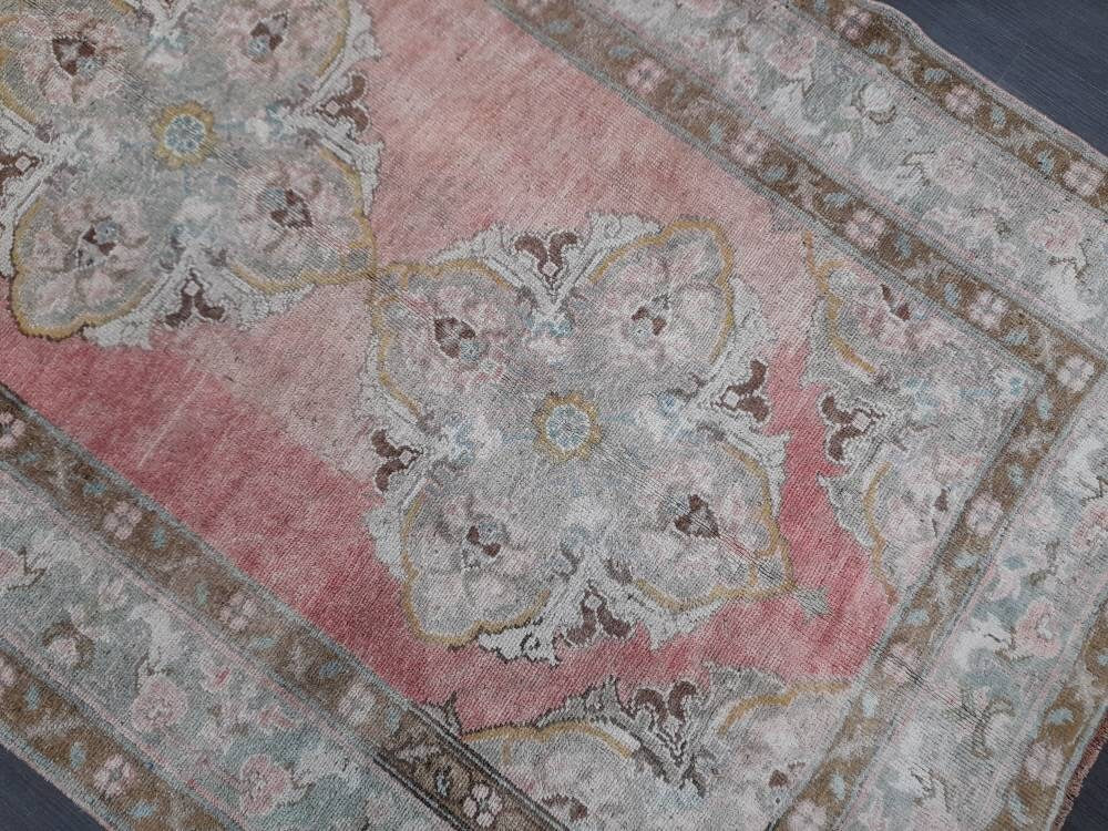 Vintage Runner 4.7 x 11 Rug Turkish Runner Rug Handmade Runner Rug Staircase Runner Kitchen Runner Rug Wool Runner Rug Wool Oriental Runner