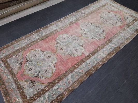 Vintage Runner 4.7 x 11 Rug Turkish Runner Rug Handmade Runner Rug Staircase Runner Kitchen Runner Rug Wool Runner Rug Wool Oriental Runner