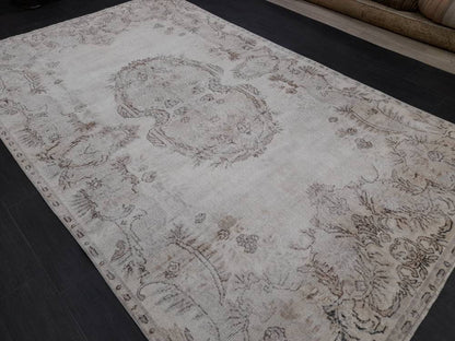 NEUTRAL Oriental RUG TURKISH 5.8 x 9.6 Muted Rug Vintage Rug Vintage Oriental Rug Wool Hand Knotted Rug Hand Made Rugs Antique Turkish Rug