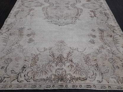 NEUTRAL Oriental RUG TURKISH 5.8 x 9.6 Muted Rug Vintage Rug Vintage Oriental Rug Wool Hand Knotted Rug Hand Made Rugs Antique Turkish Rug