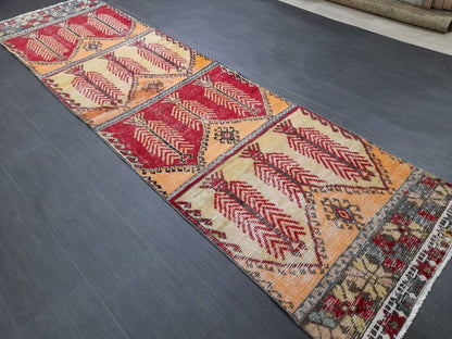 3 x 11.5 Oushak Runner Rug Turkish Runner Rug Nomad Muted Vintage Runner Rug Hallway Runner Rug Kitchen Runner Rug Wool Staircase Runner Rug