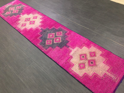Hand Knotted Runner Rug 2 x 8.5 Turkish Runner Rug Vintage Runner Rug Hallway Runner Rug Kitchen Runner Rug Wool Runner Rug Wool Oushak Rug