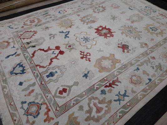 9x12 Vintage OUSHAK RUG Authentic TURKISH Oushak Rug Vintage Oushak Rug Wool Oriental Rug Hand Made Rug Hand Knotted Rug Turkish Natural Dye