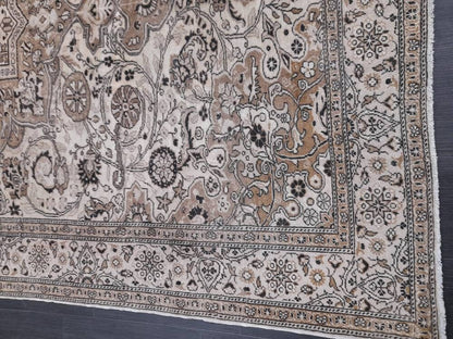 Neutral Rugs 6.4 x 9.4 Vintage Neutral Rug Muted Oushak Rug Rustic Persian Rug Turkish Rug Fine Hand Knotted Wool rug Vintage Oriental Rug