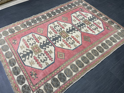 Turkish Rug 5.4 x 7.4 Oushak Rugs, Wool Oriental Rug,Persian Hand Knotted Rug, Vintage Rug, Hand Made Rug  Oriental Rug