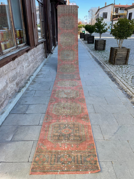 Staircase Runner Rug 2.3 x 19 Extra Long Wool TURKISH Runner Rug Vintage Runner Rug Oriental Runner Rug Staircase Runner Hand Knotted Runner