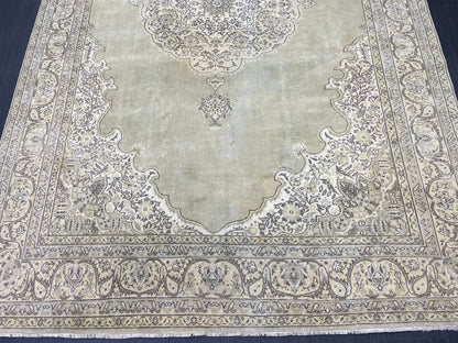 Vintage Turkish Rug Vintage Green 7x10 ft Rug, Oriental Rug Wool Rug Fine Hand Knotted Vintage Rug HandMade Rug Persian Rug