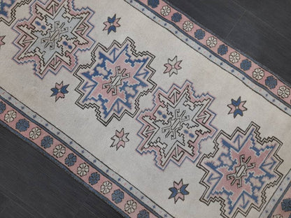 Hand Knotted Runner Rug 2.6 x 9 Vintage Turkish Runner XL Vintage Oriental Runner Rug Oushak Runner Rug Plush Soft Wool Runner Hand Made Rug