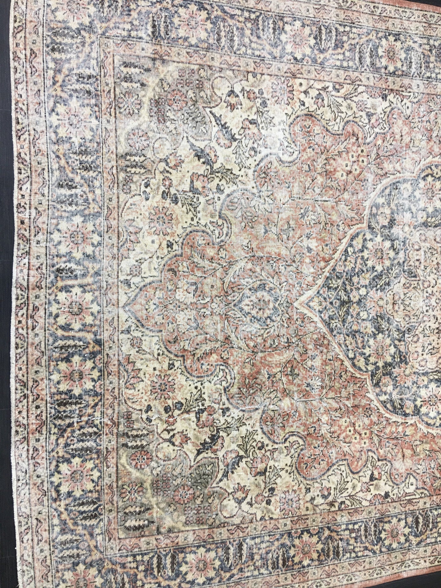 Muted Large Handmade RUG 7.8 x 11.8 TURKISH Rug Vintage Oushak Rug Muted Vintage Rug Wool Persian Rug Hand Knotted Rug Vintage 8x12 Rug