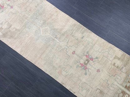 Muted Runner Rug Muted Turkish Runner Rug Vintage 2.5 x 11.5 Runner Rug Hallway Runner Rug Kitchen Runner Rug Oriental Runner Wool Runner