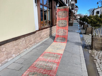 Staircase Runner Rug 2.6 x 22 ft Extra Long TURKISH Runner Rug Vintage Runner Rug Distressed Runner Rug Patchwork Runner Hand Knotted Runner