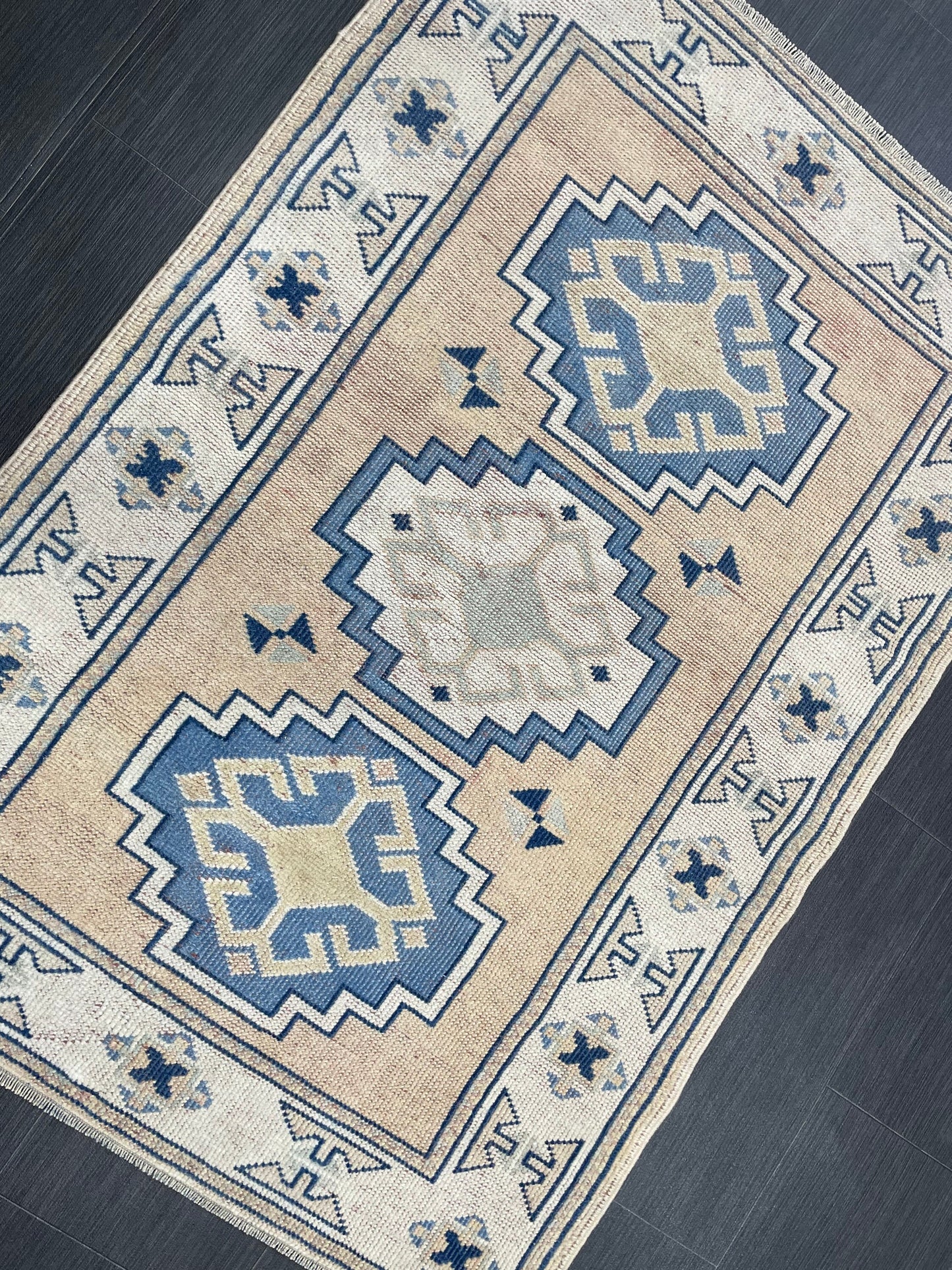 Hand Knotted Rug, Wool RUG, TURKISH Rug 3x4 ft, Vintage Oushak Rug, Vintage Persian Rug, Wool Oushak Rug, Handmade Vintage Rug
