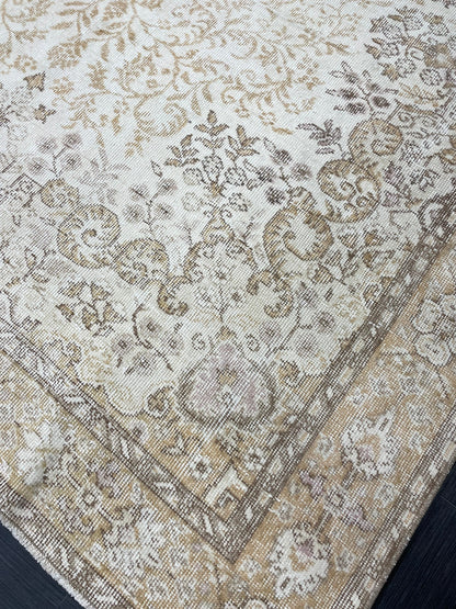 Muted Vintage RUG 6.5 x 10.3 TURKISH Rug Distressed Vintage Turkish Rug Muted Oushak Rug Large Persian Rugs Vintage Oriental Rug 7x10