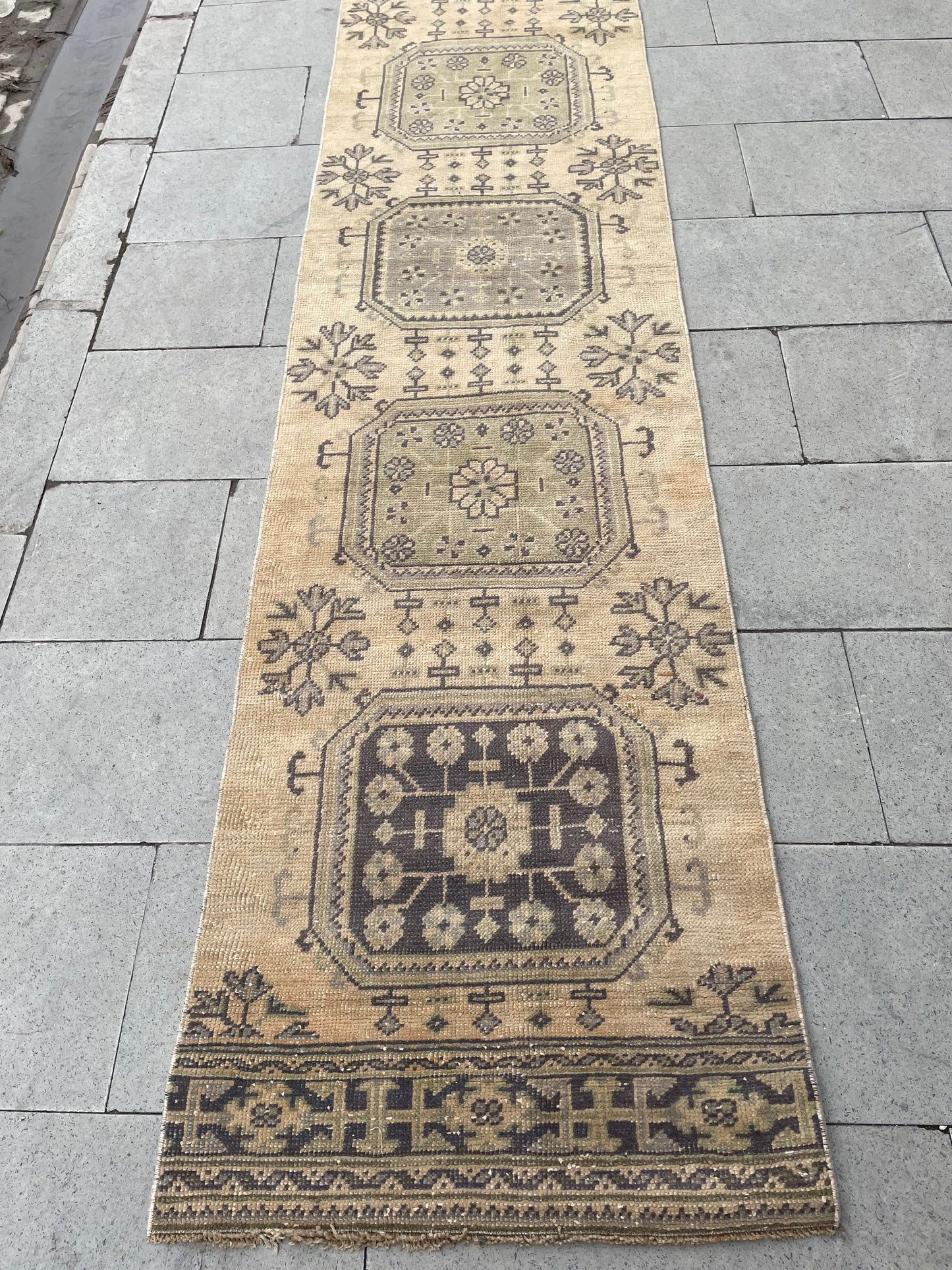 Staircase Runner Rug 2.3 x 26 ft Extra Long TURKISH Runner Rug Vintage Runner Rug Distressed Runner Rug  Runner Hand Knotted Runner