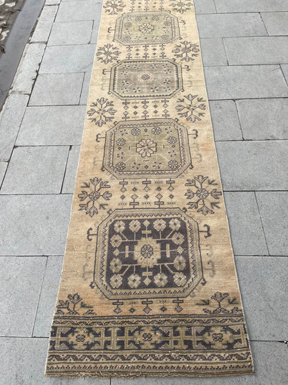 Staircase Runner Rug 2.3 x 26 ft Extra Long TURKISH Runner Rug Vintage Runner Rug Distressed Runner Rug  Runner Hand Knotted Runner